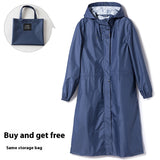 Fashion Trench Coat Raincoat Lightweight Breathable Solid Color Long Sleeve