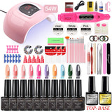 54W Nail Lamp Polisher Nail Polish Tool Set