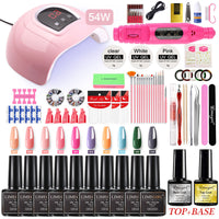 54W Nail Lamp Polisher Nail Polish Tool Set