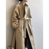 Women's Stand Collar Mid-length Trench Coat