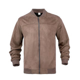 Men's Suede Fabric Jacket Casual Zipper Cardigan Outerwear