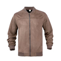 Men's Suede Fabric Jacket Casual Zipper Cardigan Outerwear