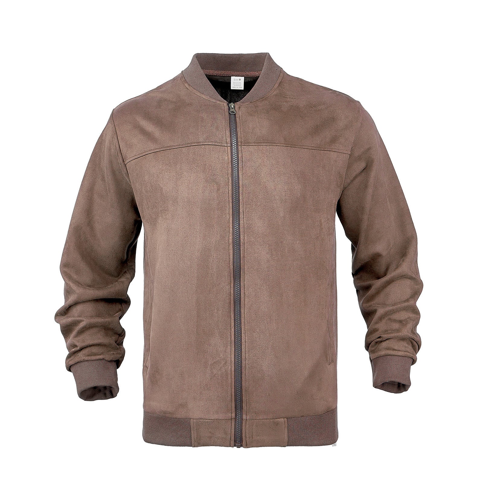 Men's Suede Fabric Jacket Casual Zipper Cardigan Outerwear