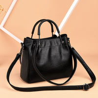 Women's Soft Leather Retro Bucket Handbag