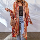 Bohemian Cardigan Aztec Printed Bat Cloak