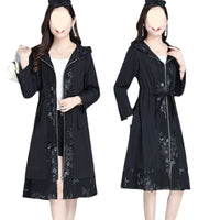 Elegant Trench Coat Women's Plus Size Coat Over The Knee Fashion