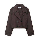 Women's Clothing Double Breasted Short Trench Coat