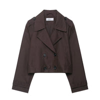 Women's Clothing Double Breasted Short Trench Coat