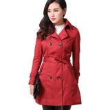 Commuter Casual Lace Up Double-breasted Mid-length Trench Coat