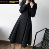 Autumn New Plus Size Women's Long Suit Trench Coat