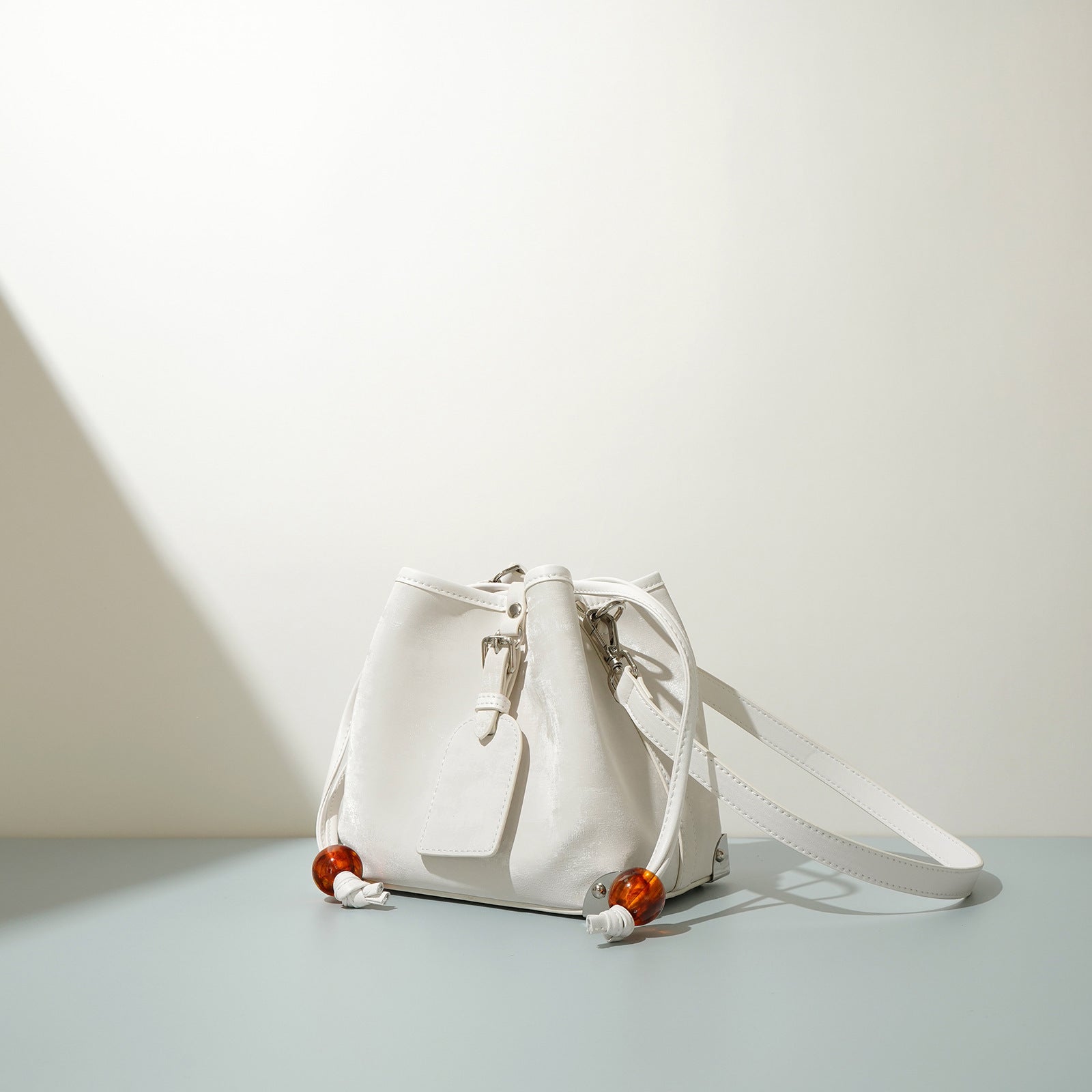 Leather Chinese Satin Crossbody Bag