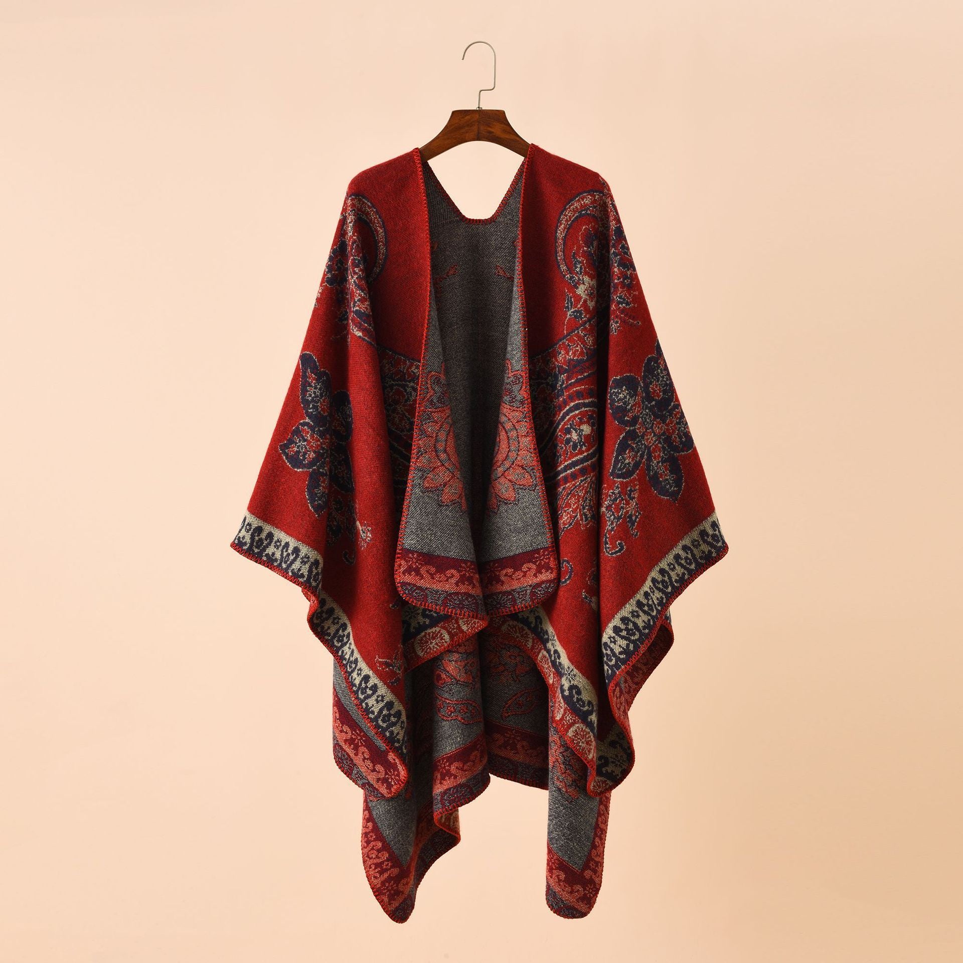 Double-sided Plaid Cashmere Shawl Coat