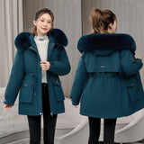 Fur Collar Velvet Lining Warm Coat