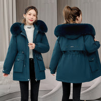 Fur Collar Velvet Lining Warm Coat