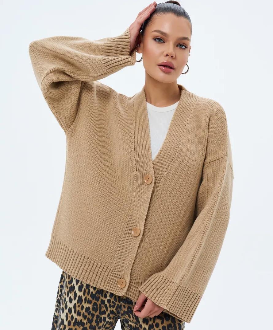 Thick Knit Cardigan Baggy Coat