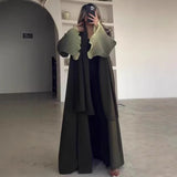 Pleated Long Shawl Women's Fashionable Elegant Gradient Cardigan