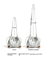 Leather Chinese Satin Crossbody Bag