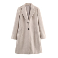 New Fall Women's Clothing Fashion Soft Padded Shoulder Overcoat Jacket