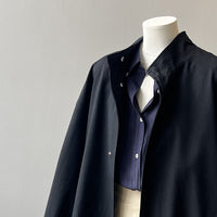 Japanese Style Workwear Style Stand Collar Trench Coat For Women