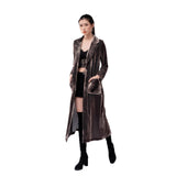 Elegant Women's Velvet Overcoat Coat Conventional Sleeve