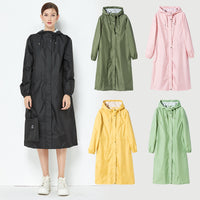 Fashion Trench Coat Raincoat Lightweight Breathable Solid Color Long Sleeve
