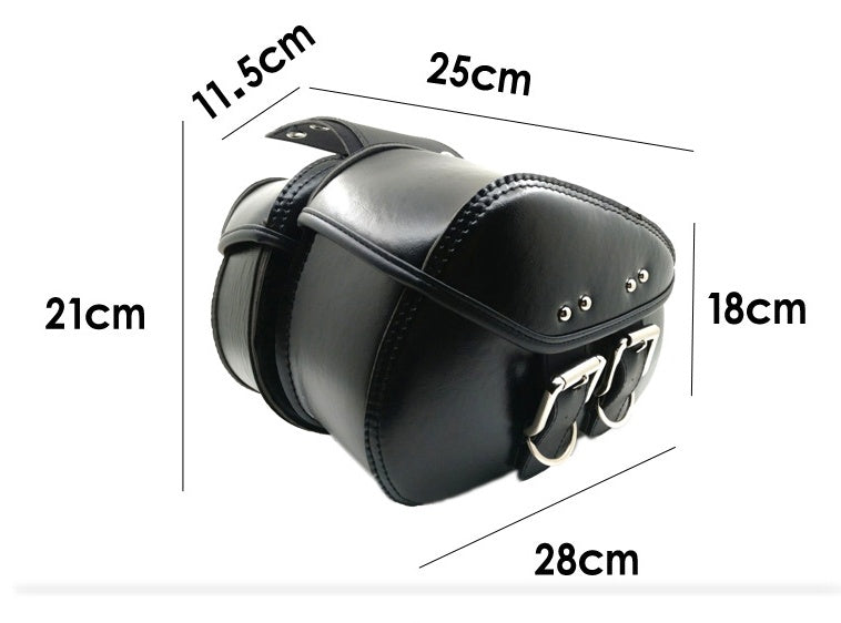 Black PU Leather Saddle Bags Pouch