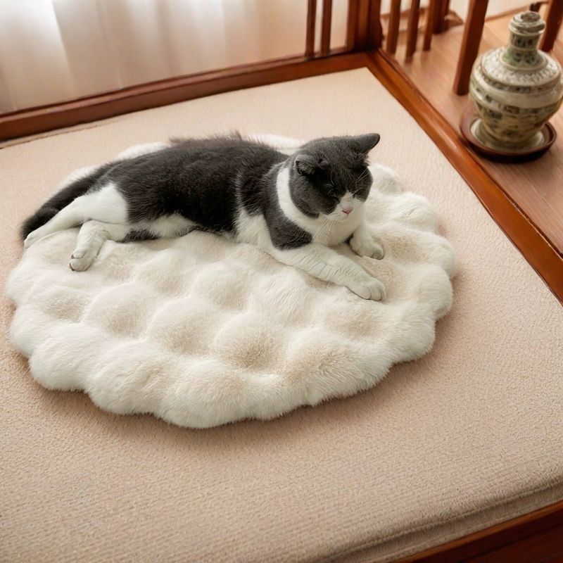 Warm Sleep Round Plush Pet Pad