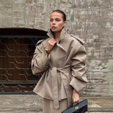 Loose Casual Long Sleeves Short Women's Windbreaker Coat