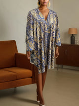 Bohemian Cardigan Aztec Printed Bat Cloak