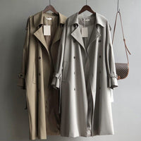 British Style All-match Draping Tight Waist Small Casual Women's Trench Coat