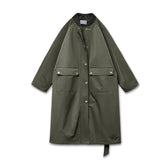 Retro Olive Green Trench Coat Mid-length Loose Women