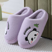 Cute Cartoon Panda Slippers Home Winter Warm Thick-soled Floor Bedroom Slipper Couples House Shoes