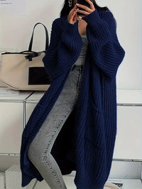 Long Sweater Coat Loose Long-sleeved Knitted Cardigan