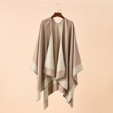 Double-sided Plaid Cashmere Shawl Coat