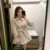 Mid-length Waist Trimming Trench Coat Women