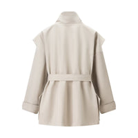 Women's Stand Collar Belted Trench Coat