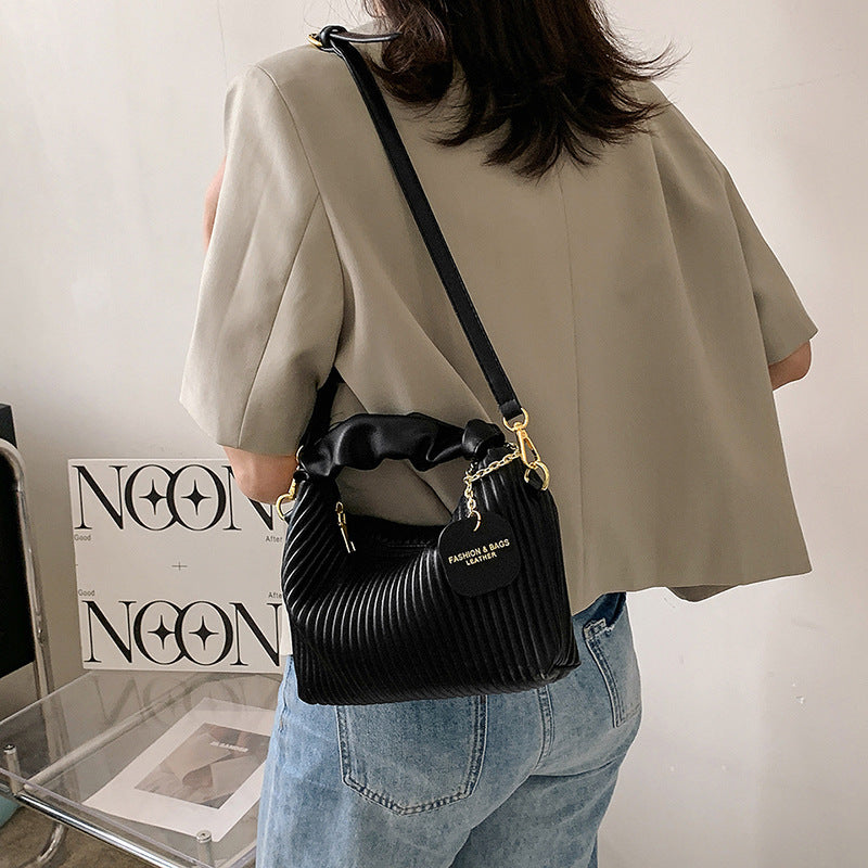 PU Leather Pleated Cloud Small Messenger Bags
