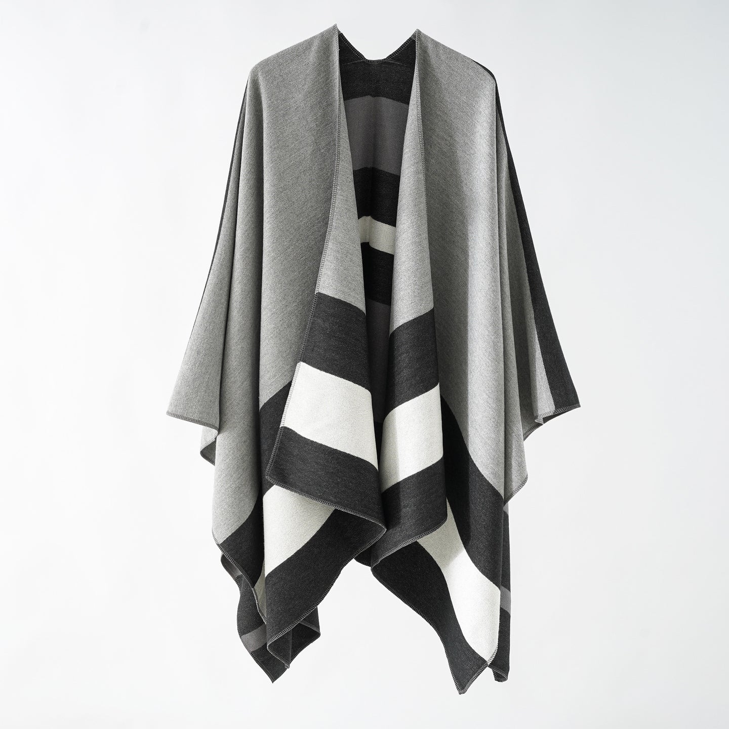 Double-sided Plaid Cashmere Shawl Coat