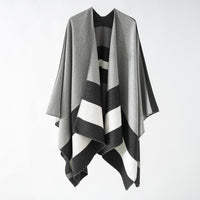 Double-sided Plaid Cashmere Shawl Coat