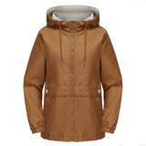 New Hooded Solid Color Trench Coat For Women