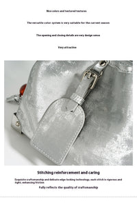 Leather Chinese Satin Crossbody Bag