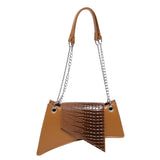 Leather Glossy Stone Pattern Pouch