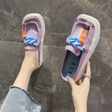 Metal Buckle Thick Sole Casual Lazy Slipper