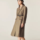 Autumn And Winter Classic Retro Mid-length Coat Brown Suit Jacket