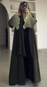 Pleated Long Shawl Women's Fashionable Elegant Gradient Cardigan