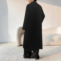 Long Below The Knee Trendy Solid Color Women's Trench Coat