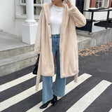 Women's Solid Color Casual Plush Long Sleeved Coat