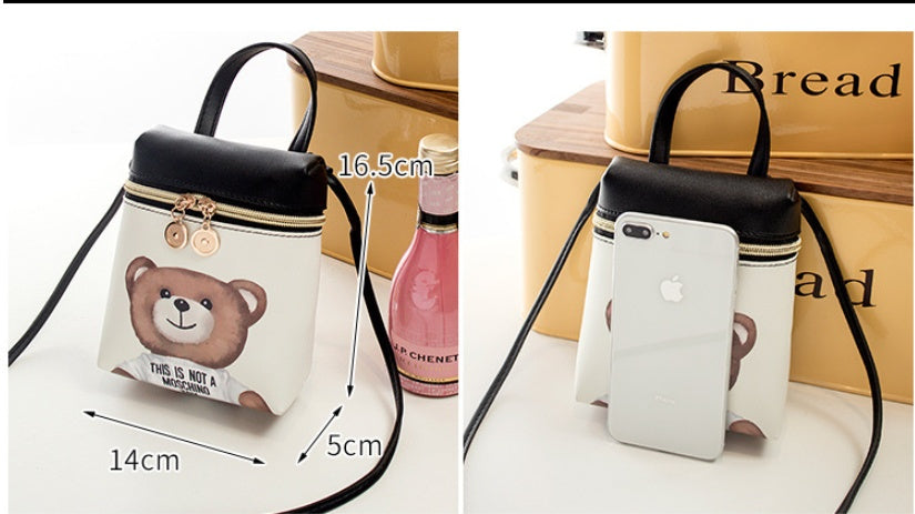 PU Leather Mini Bear Messenger Bags