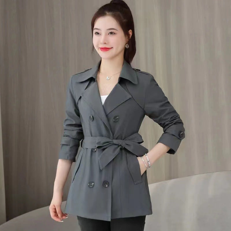 Elegant Slimming British Style Petite Top Student Double Breasted Coat