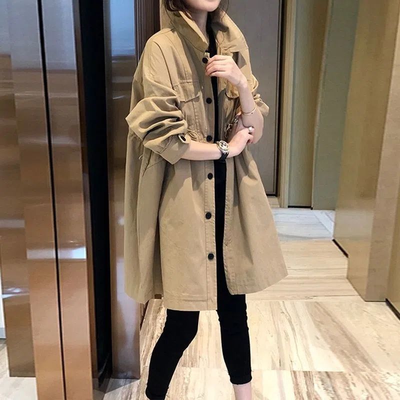 Fashion Korean Style Loose Leisure Anti-aging Mid-length Coat